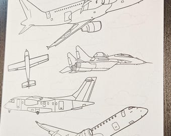 Airplanes Coloring Page Printable for Kids | Airplane Activity Sheet | Transport Coloring Page | Kids Travel Activity | Toddler Coloring Page