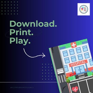 Hospital Play Mat Printable - A4 Kids Road Map | Toy Car Track | Emergency & Ambulance Activity Sheet