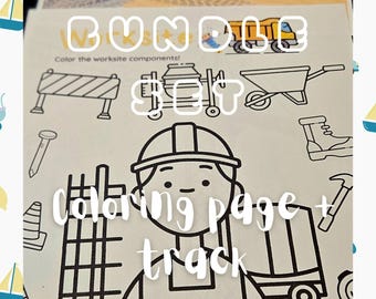 Pacote de atividades de construção para crianças | Canteiro de obras + página para colorir | Tema de construção para imprimir | Atividades para bebês e crianças em idade pré-escolar