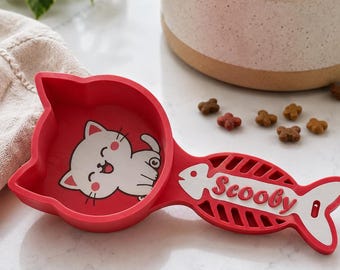 Personalized Cat Food Scoop, 3D Printed Kibble Measure with Custom Name