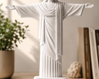 Jesus Statue 3D Printed | Christ the Redeemer Figurine | Christian Home Decor | Religious Gift | Catholic Decor | Desk Shelf Display