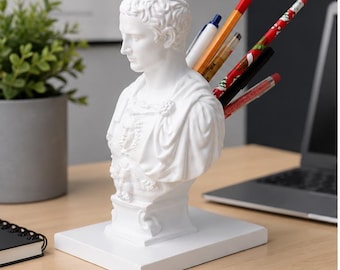 Julius Caesar Bust Pen Holder – Turn Your Desk Into an Ancient Roman Empire