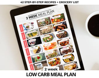 2 Week Low Carb Meal Plan, Printable Diet Plan for Weight Loss + Grocery List