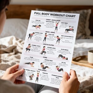 Trainingsschema voor het hele lichaam met dumbbells, handleiding voor thuisoefeningen (pdf)