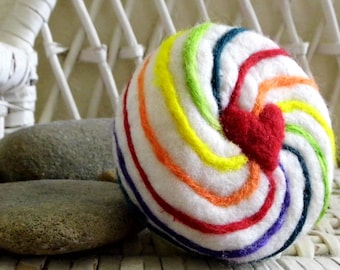 Rainbow Swirl Felted Soap