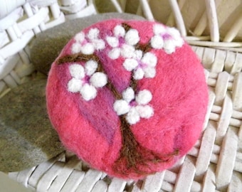 Cherry Blossom Felted Soap