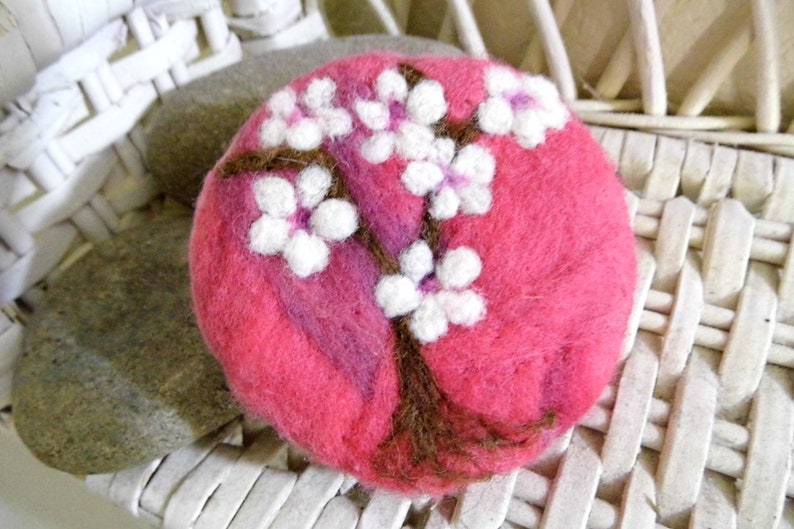 Cherry Blossom Felted Soap image 1