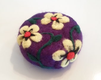 Yellow Flower Felted Soap
