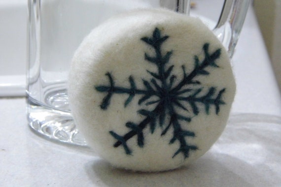 Snowflake Felted Soap
