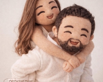 Custom Couple Portrait from Photo | Plushie Style Couple Art (Digital Download)