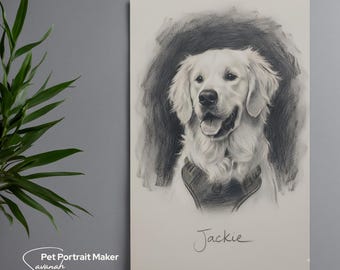 Custom Pet Sketch Portrait from Photo | Digital Download