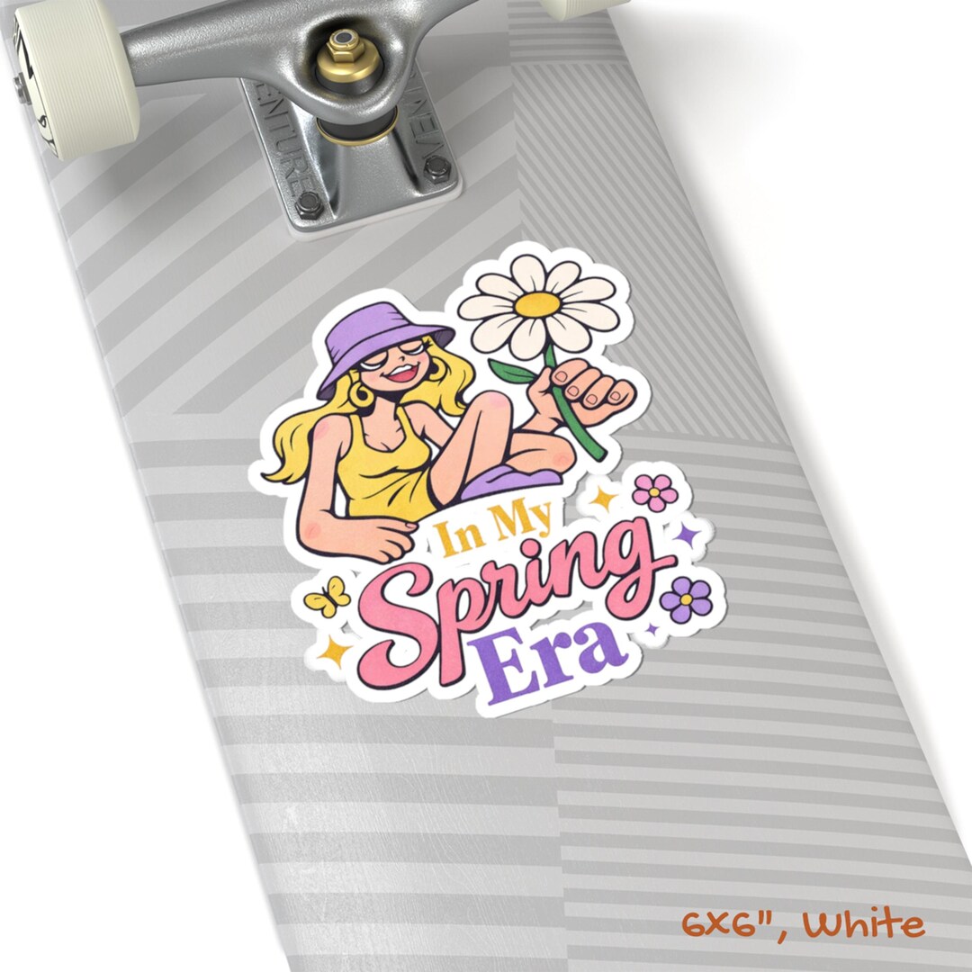 Spring Time Decals In My Spring Era Sticker, Floral Girl Daisy Springtime Kiss-cut Sticker ...