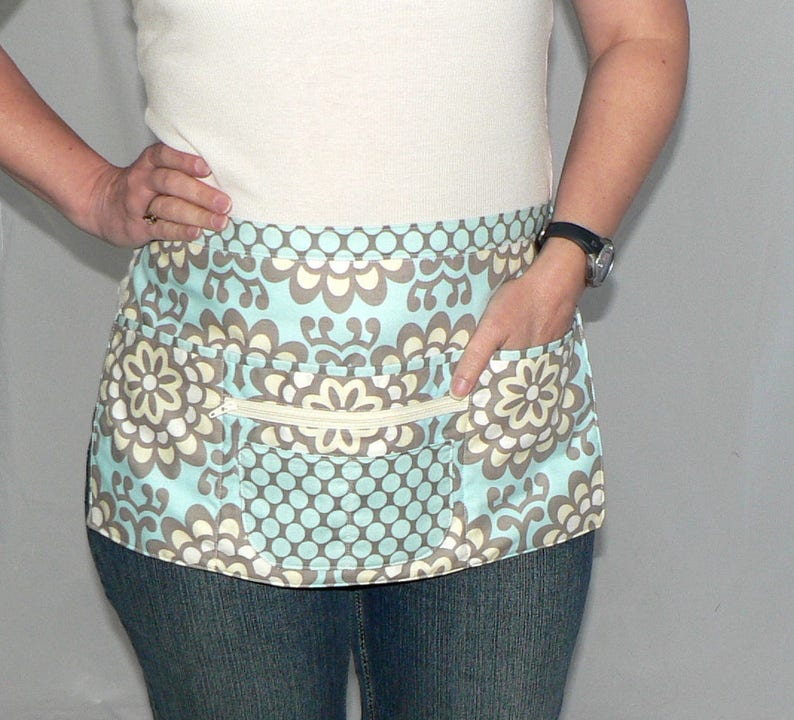 Wallflower Sky Multipocket Vendor Apron With Zipper Money Etsy