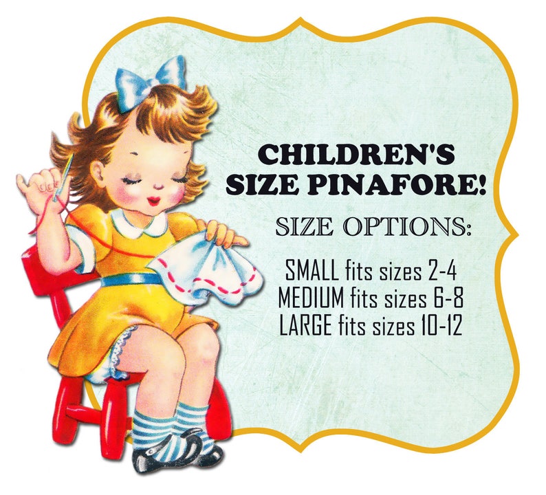 Custom Planned Children's Pinafore Apron with no ties, relaxed fit smock with pockets, 3 sizes, mini-me apron image 5