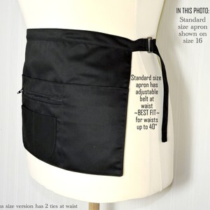 All Black Multi-Pocket Apron Teacher Vendor Gardener Photographer Waitress Apron with zipper pocket, 2 sizes image 5