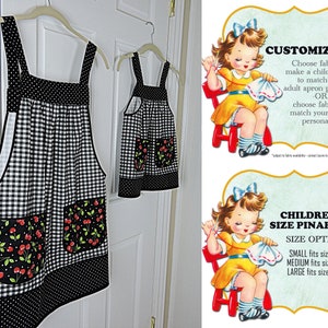 Custom Planned Pinafore Apron choose your own cotton fabrics relaxed fit smock with pockets, made-to-order XS to 5X image 10