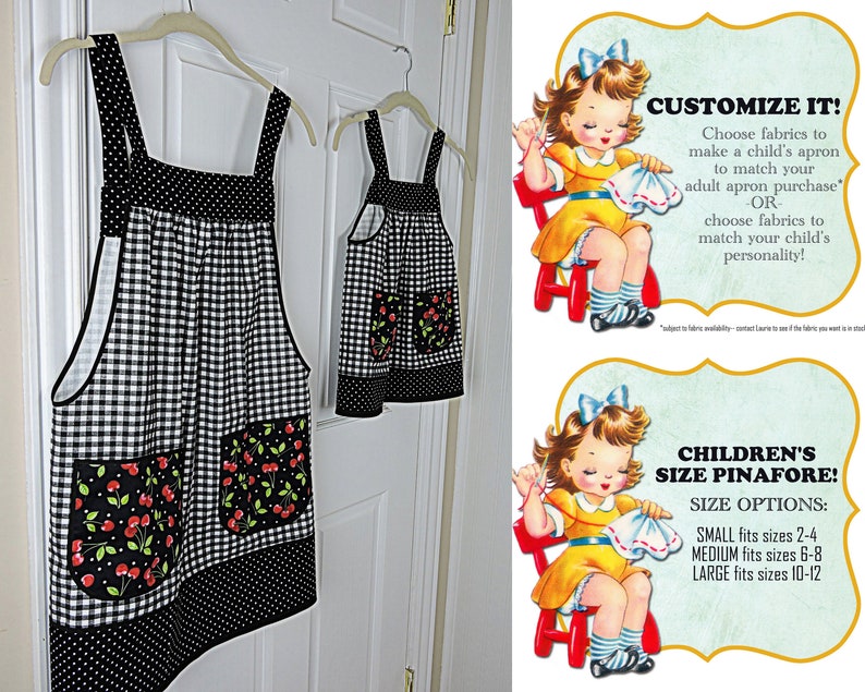 Custom Planned Pinafore Apron choose your own cotton fabrics relaxed fit smock with pockets, made-to-order XS to 5X image 10