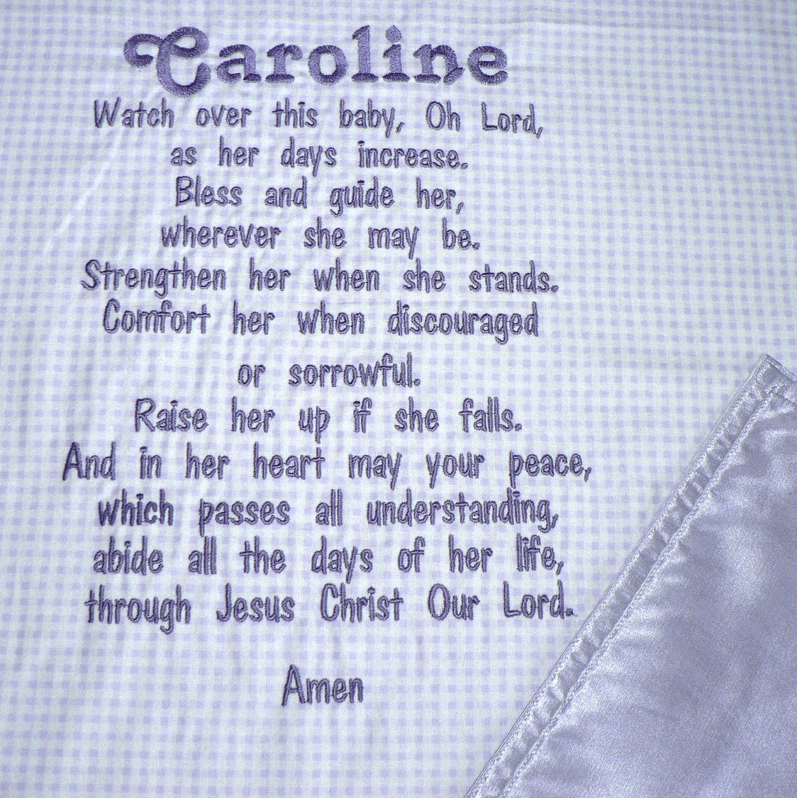 Embroidered Baby Blanket Blessings Prayer for GIRLS Etsy