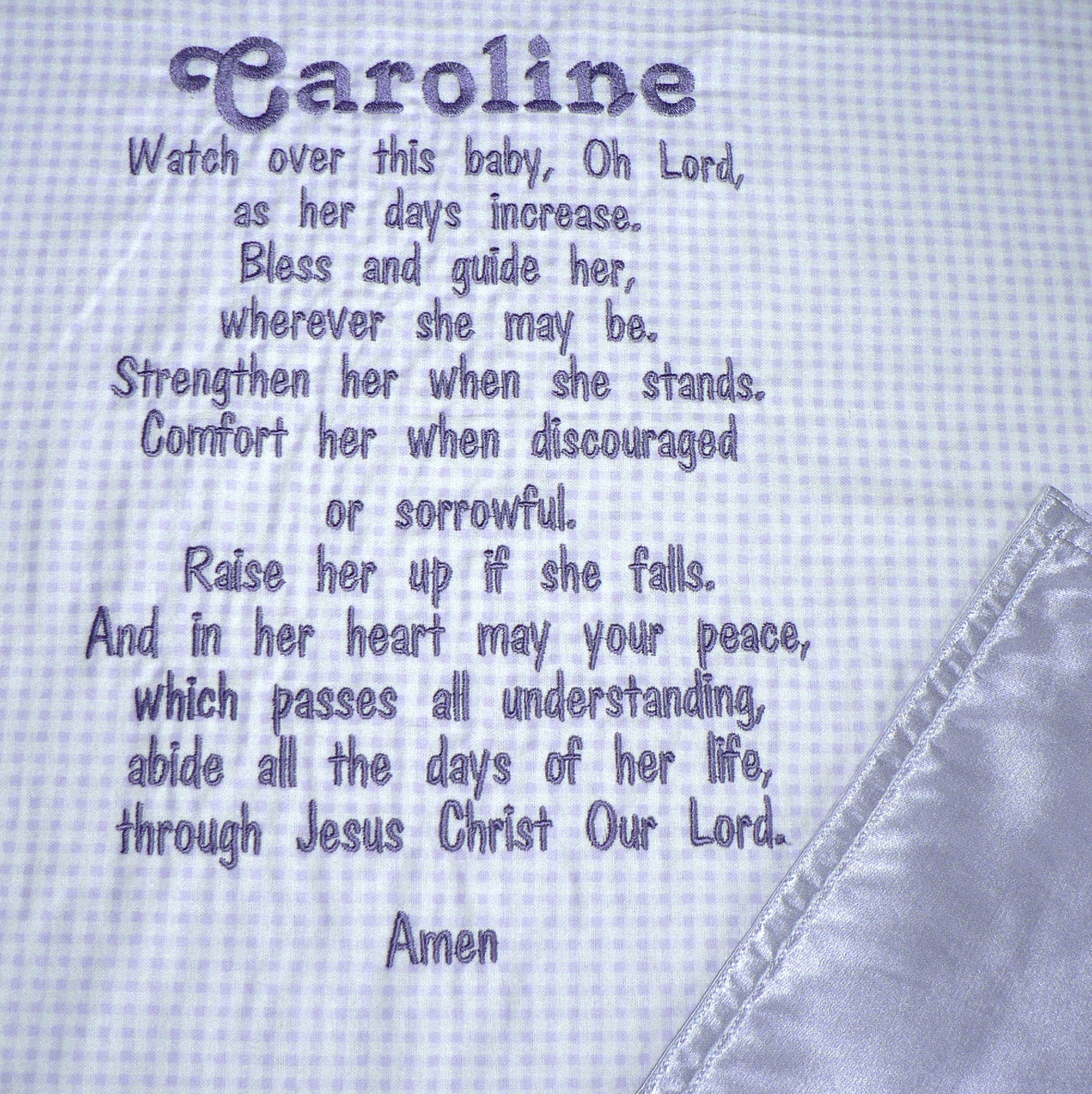 Embroidered Baby Blanket Blessings Prayer for GIRLS Etsy