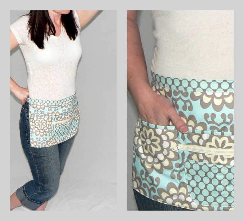 Wallflower Sky Multipocket Vendor Apron With Zipper Money Etsy