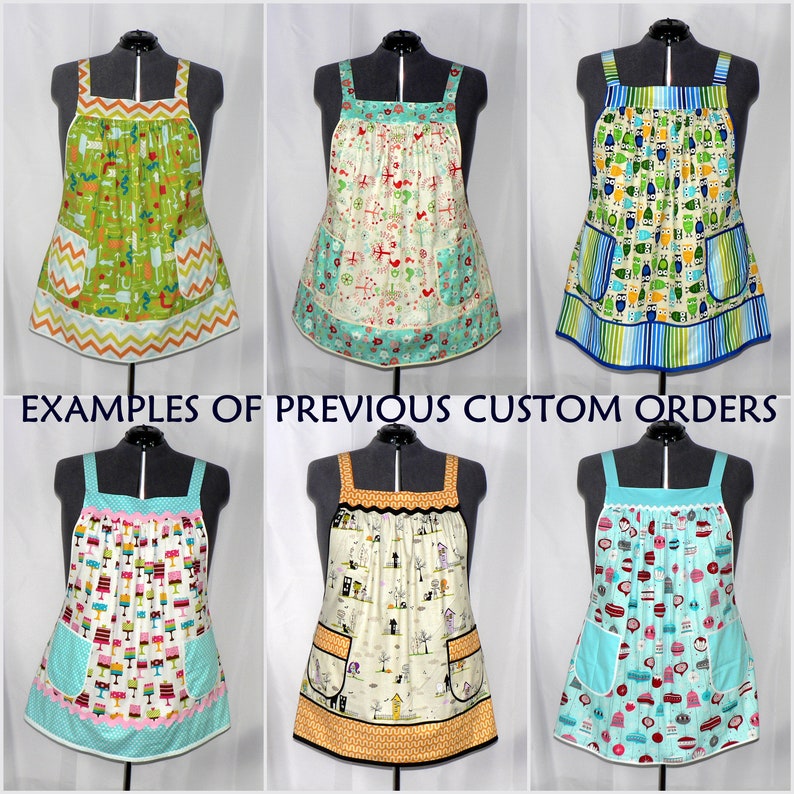 Custom Planned Pinafore Apron choose your own cotton fabrics relaxed fit smock with pockets, made-to-order XS to 5X image 8