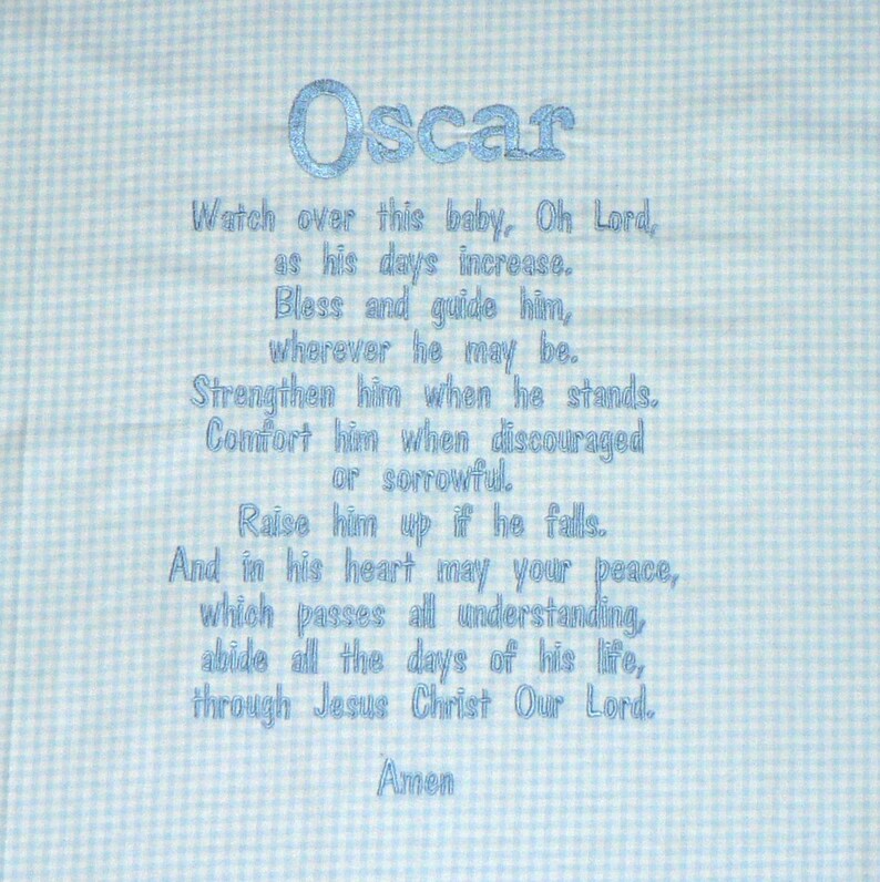 Embroidered Baby Blanket Blessings Prayer for Boys Etsy