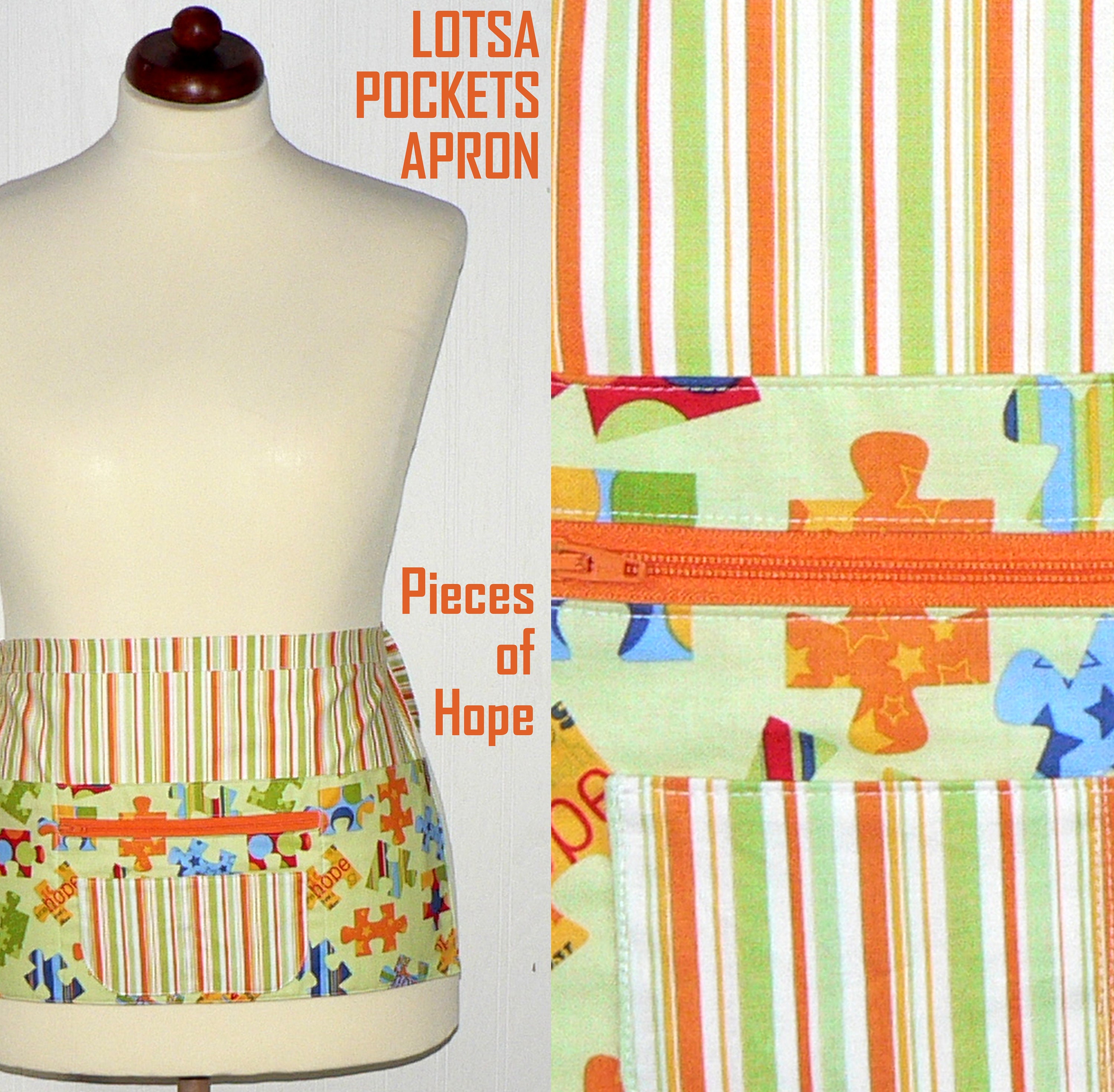 Autism Awareness Teacher/ Daycare/ PreK Apron with multiple Etsy