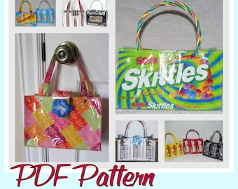 DIY Small Candy Wrapper Purse instruction guide (PDF download) tutorial to make purses using your own recycled wrappers