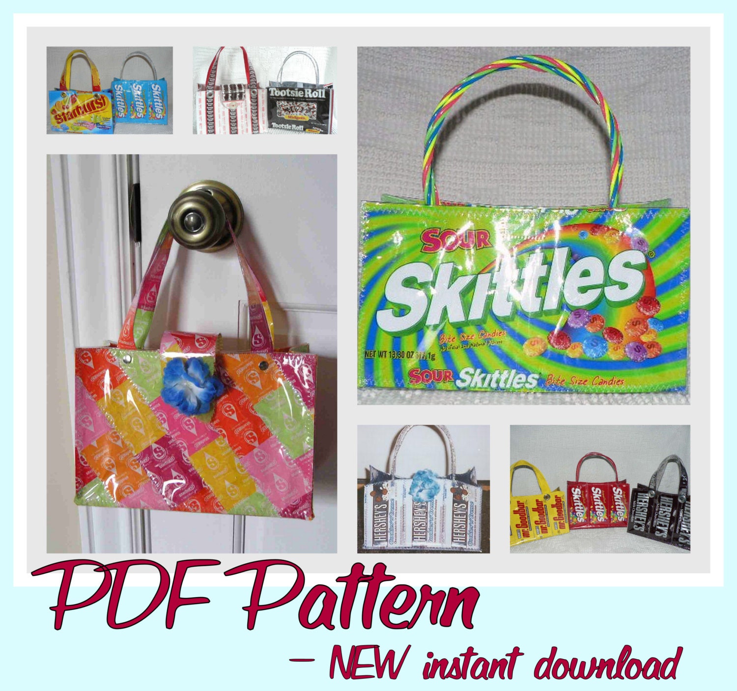 DIY Small Candy Wrapper Purse Instruction Guide PDF Download Etsy