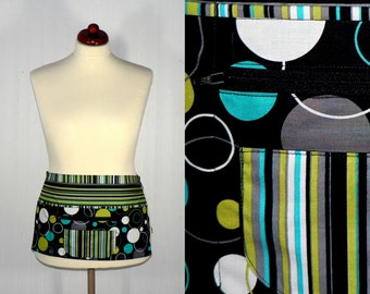 Hoopla Lagoon multipocket apron, waist apron with secure money pocket for vendors, teachers, artists, farmers markets