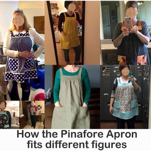 Custom Planned Pinafore Apron choose your own cotton fabrics relaxed fit smock with pockets, made-to-order XS to 5X image 9