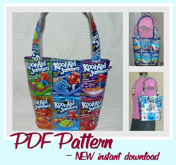 DIY Juice Pouch Bucket Bag Instruction Guide PDF Download 
