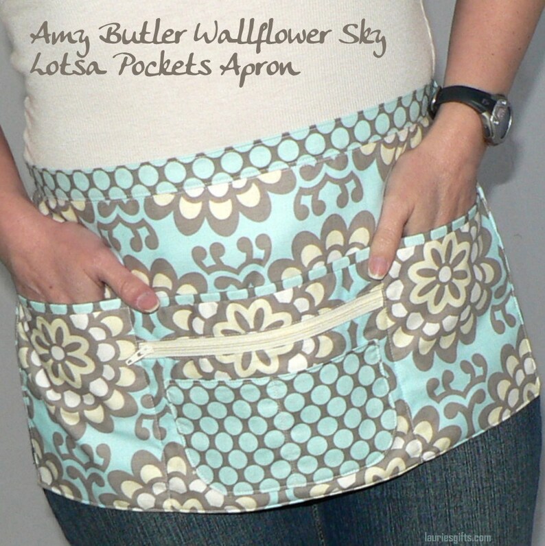 Wallflower Sky Multipocket Vendor Apron With Zipper Money Etsy
