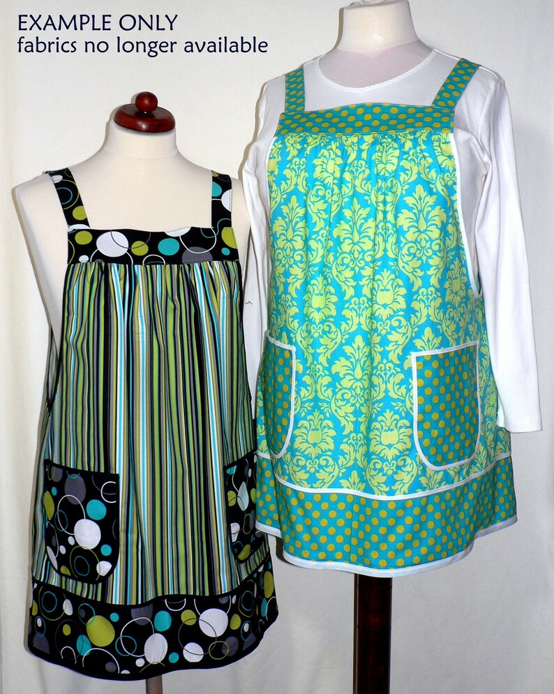 Custom Planned Pinafore Apron choose your own cotton fabrics relaxed fit smock with pockets, made-to-order XS to 5X image 4