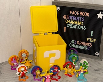 Hinged Toy Storage Box to Hold McDonald’s Super Mario Galaxy Toy Collection - Fits All 12