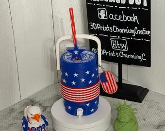 缶やボトル用の「クーラー」クーラー - ミニドリンクホルダー - 缶やボトルホルダー、愛国的なアメリカ風デザイン - 素敵なギフトに最適 - ユニーク