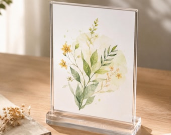 Acrylic Desktop Sign Holder Clear Tabletop Display Stand for Office Decor