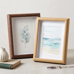 Wood Picture Frame with Mat, Glass Front, Wall & Desktop Display