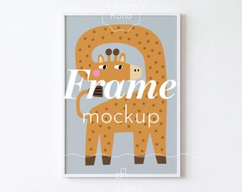 Minimalistic White Vertical Frame Mockup