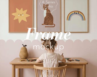 3 Bilderrahmen Mockup für Mädchenzimmer
