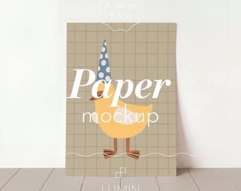 A4 Paper Mockup on Floor