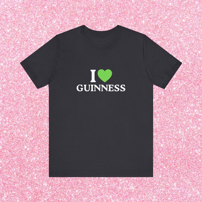 I Love Guinness Funny St Patricks Day Shirt, Green Beer St Patty's T-Shirt, Saint Paddy's Party Tee for Men & Women Dark Grey