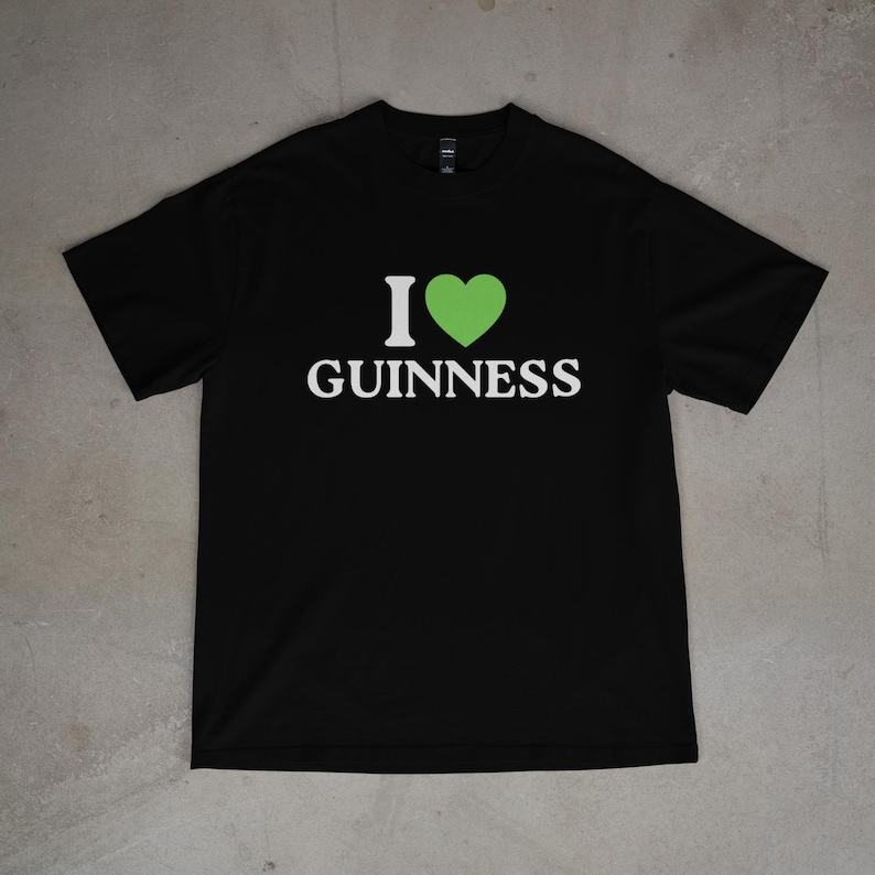 I Love Guinness Funny St Patricks Day Shirt, Green Beer St Patty's T-Shirt, Saint Paddy's Party Tee for Men & Women Black