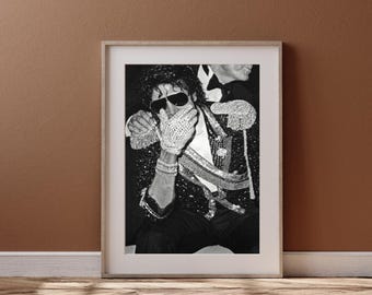 Michael Jackson Wall Art | Iconic Pop Legend Black & White Poster