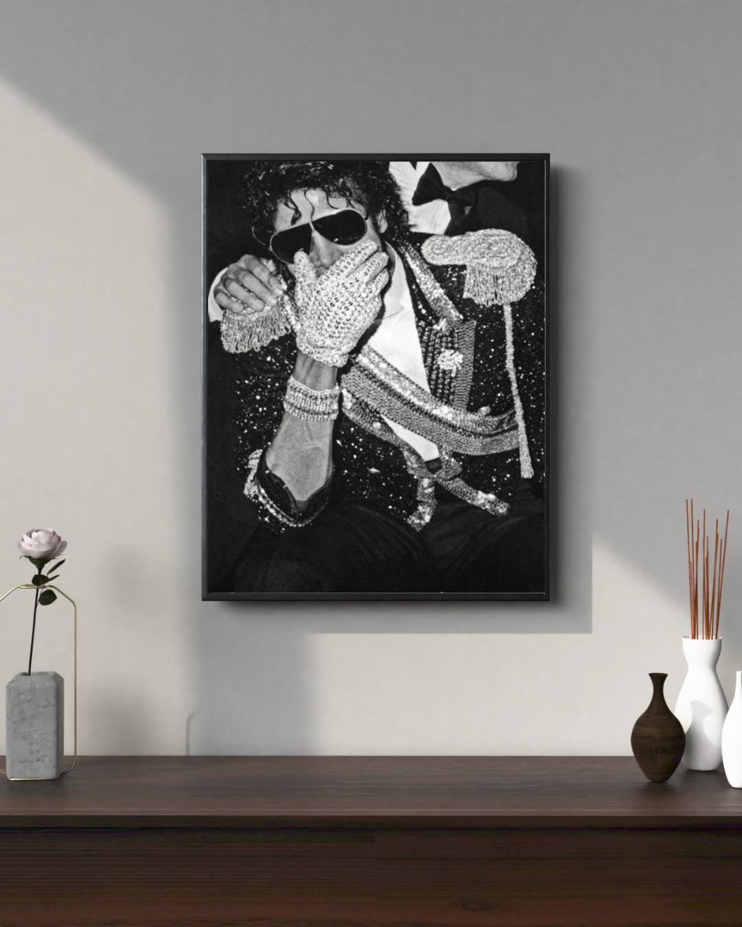 Michael Jackson Wall Art | Iconic Pop Legend Black & White Poster
