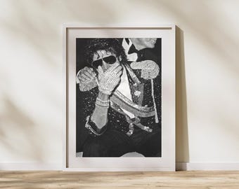 Michael Jackson Wall Art | Iconic Pop Legend Black & White Poster