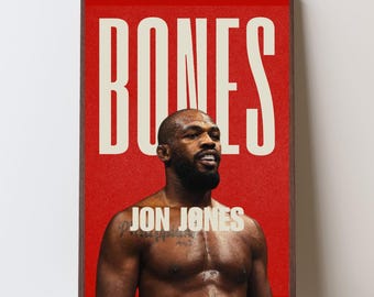 Bones Jon Jones Poster, UFC GOAT MMA Kämpfer Wandkunst, Champion Mindset Motivation Druck, Kampfsport Gym Decor, Kämpfer Mentalität Kunstwerk