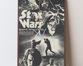 Star Wars Episode III Poster, Die Rache der Sith Kunstdruck, Dark Sci Fi Film Plakat, Vintage Filmkunstwerk, Ikonen Film Wanddekoration