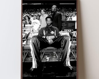 Kobe Bryant – Focused Silence | Iconic Black & White Basketball Mentality Art Print