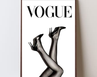 Vogue Inspired Legs Wall Art, High Fashion Editorial Poster, Minimal Black Heels Print, Modern Luxury Decor , vogue print 60x90cm